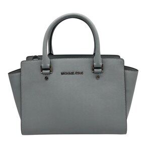 Michael Kors Light Blue Saffiano Leather Selma Satchel Bag